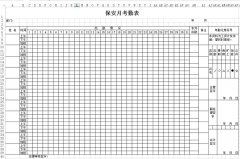 <b>保安員考勤表下載_保安員月考勤表格式_模板</b>